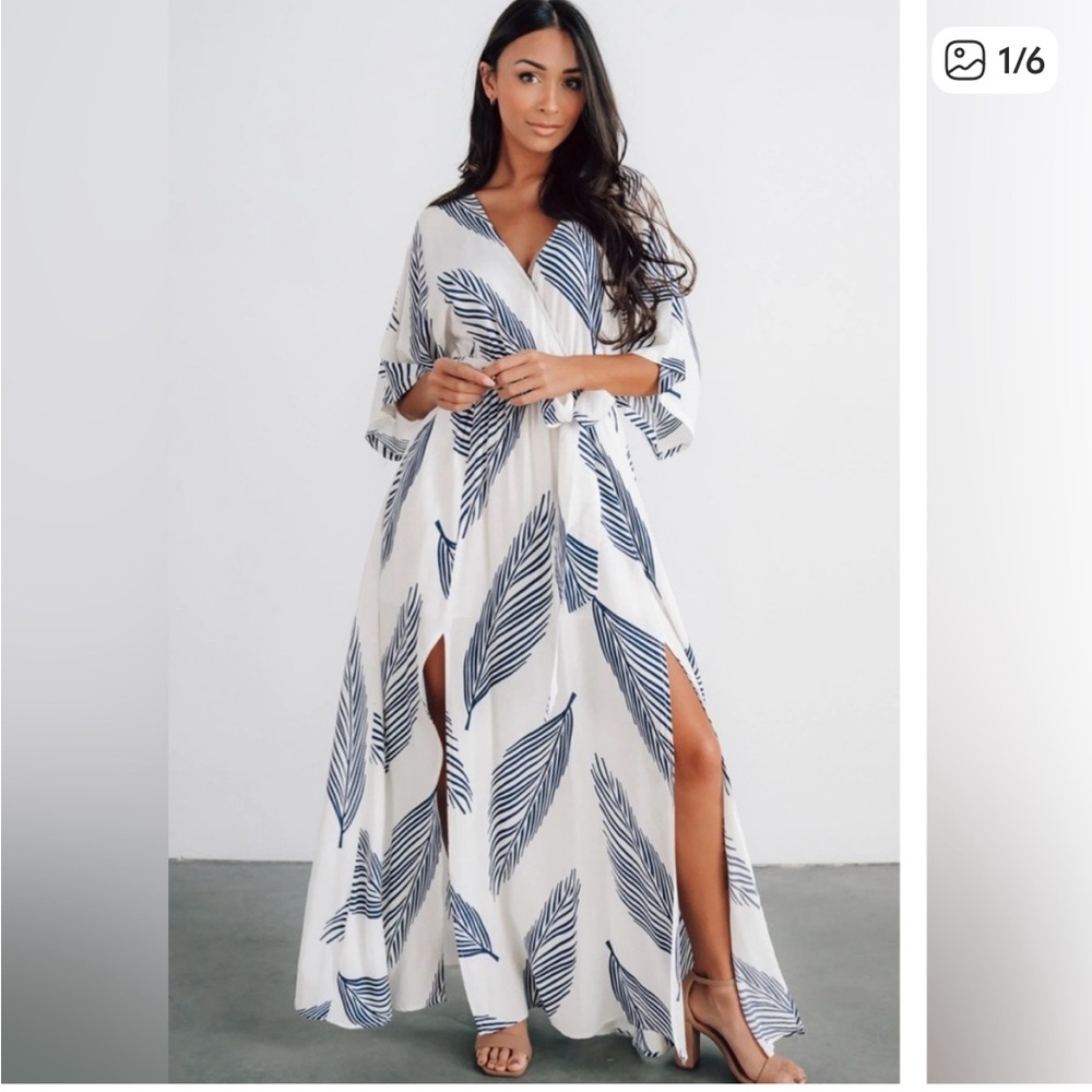 Baltic Born White and Blue Maxi Dress